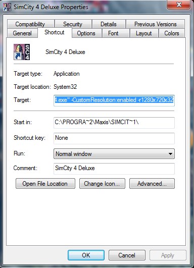 sc4-shortcut-properties