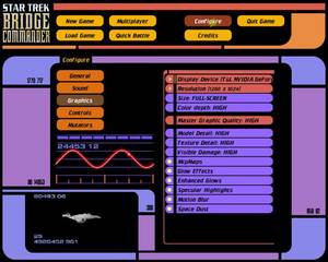 Sound and graphics options can be set from the Configure menu