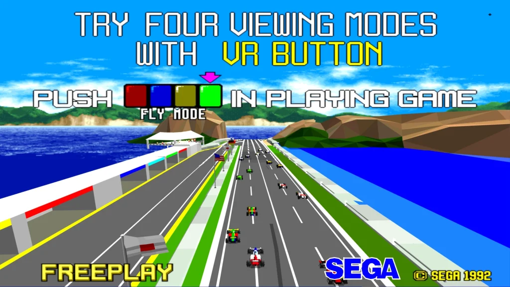 A screenshot of Virtua Racing on the PC